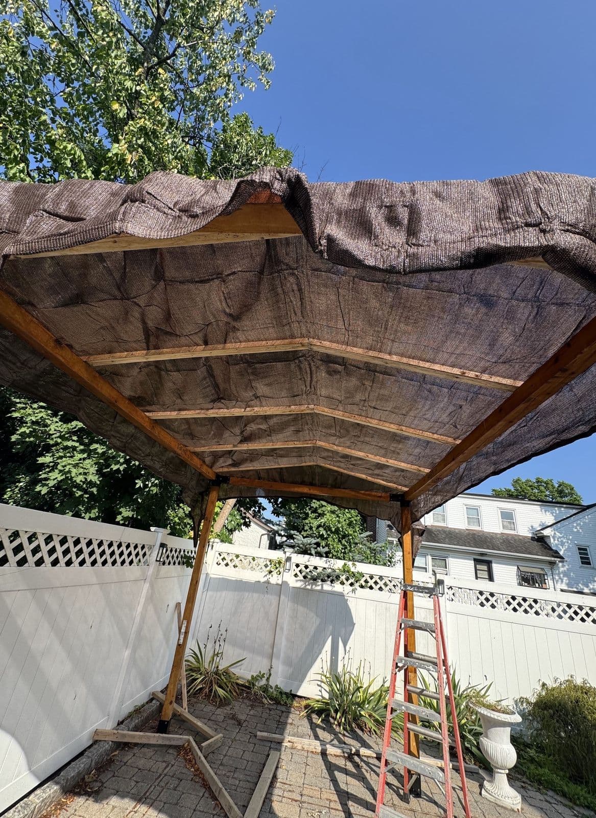 Breezebo roofing during Stage II